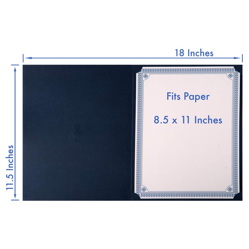 MATICAN Certificate Holders, 25-Pack Certificate Covers for Letter Size 8.5 x 11 Inch Paper, Certificate Folders, Navy, 9 x 11.5 Inches - Image 4